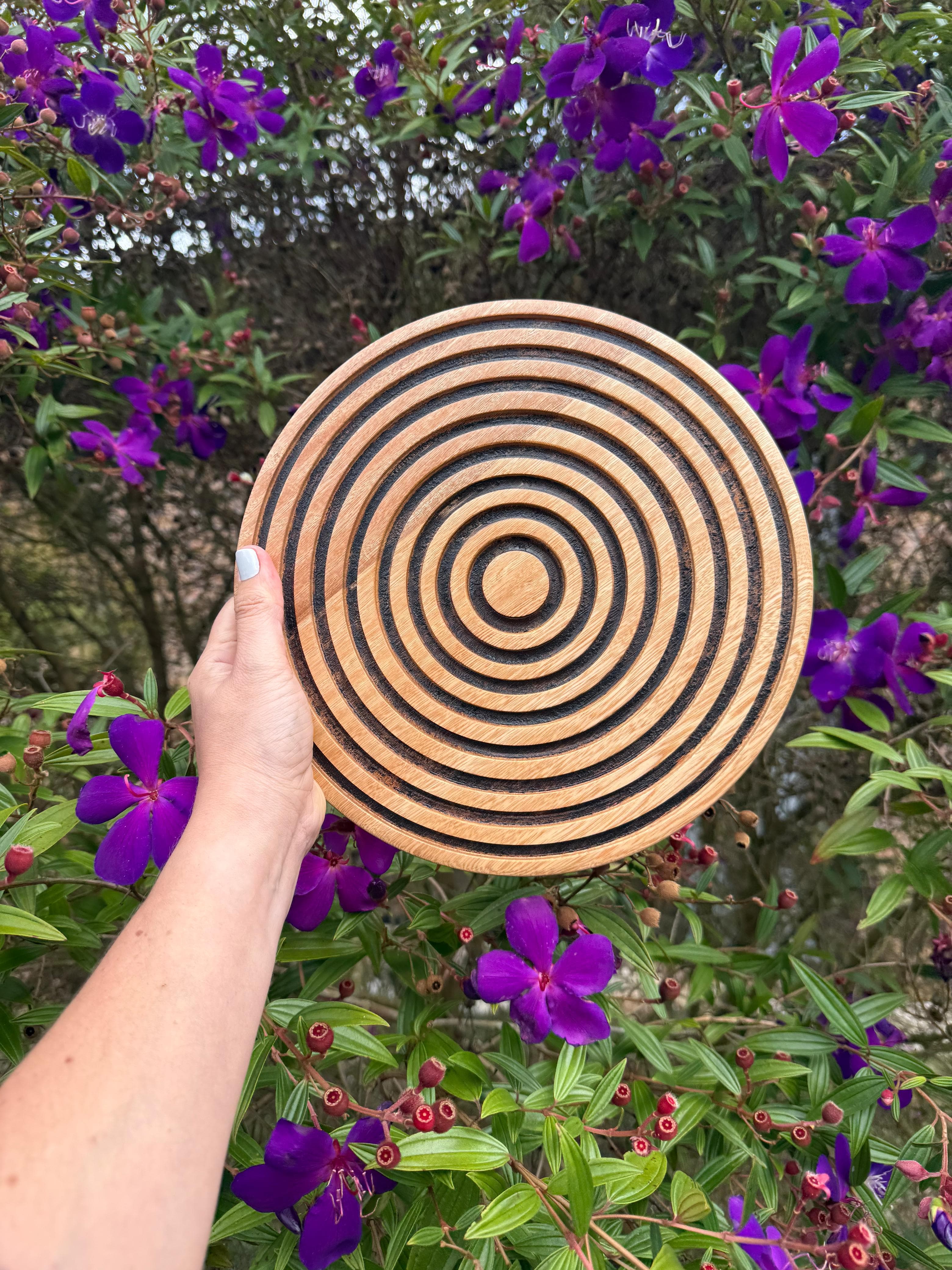 Bandeja rayada madera