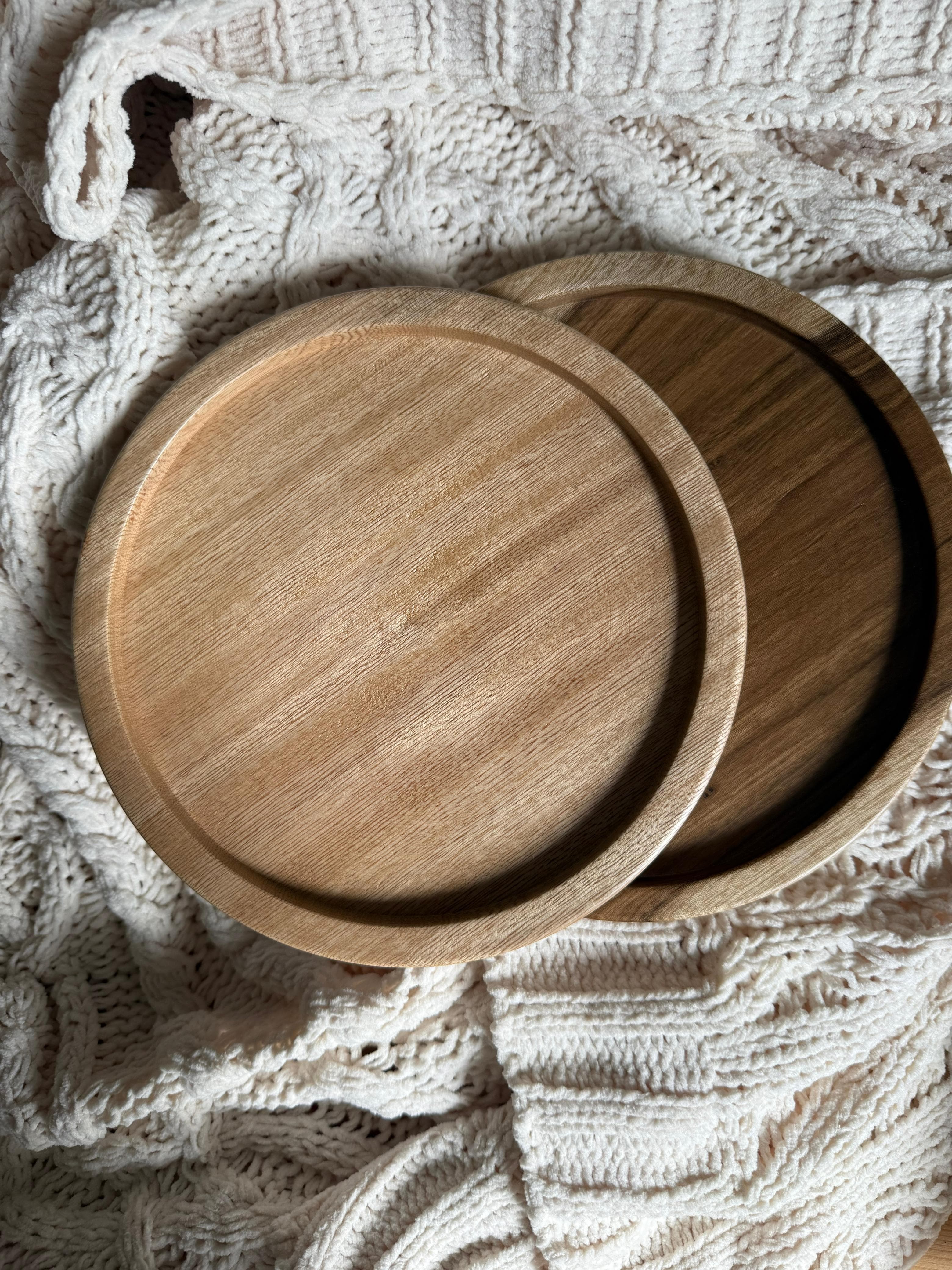 Bandeja madera redonda
