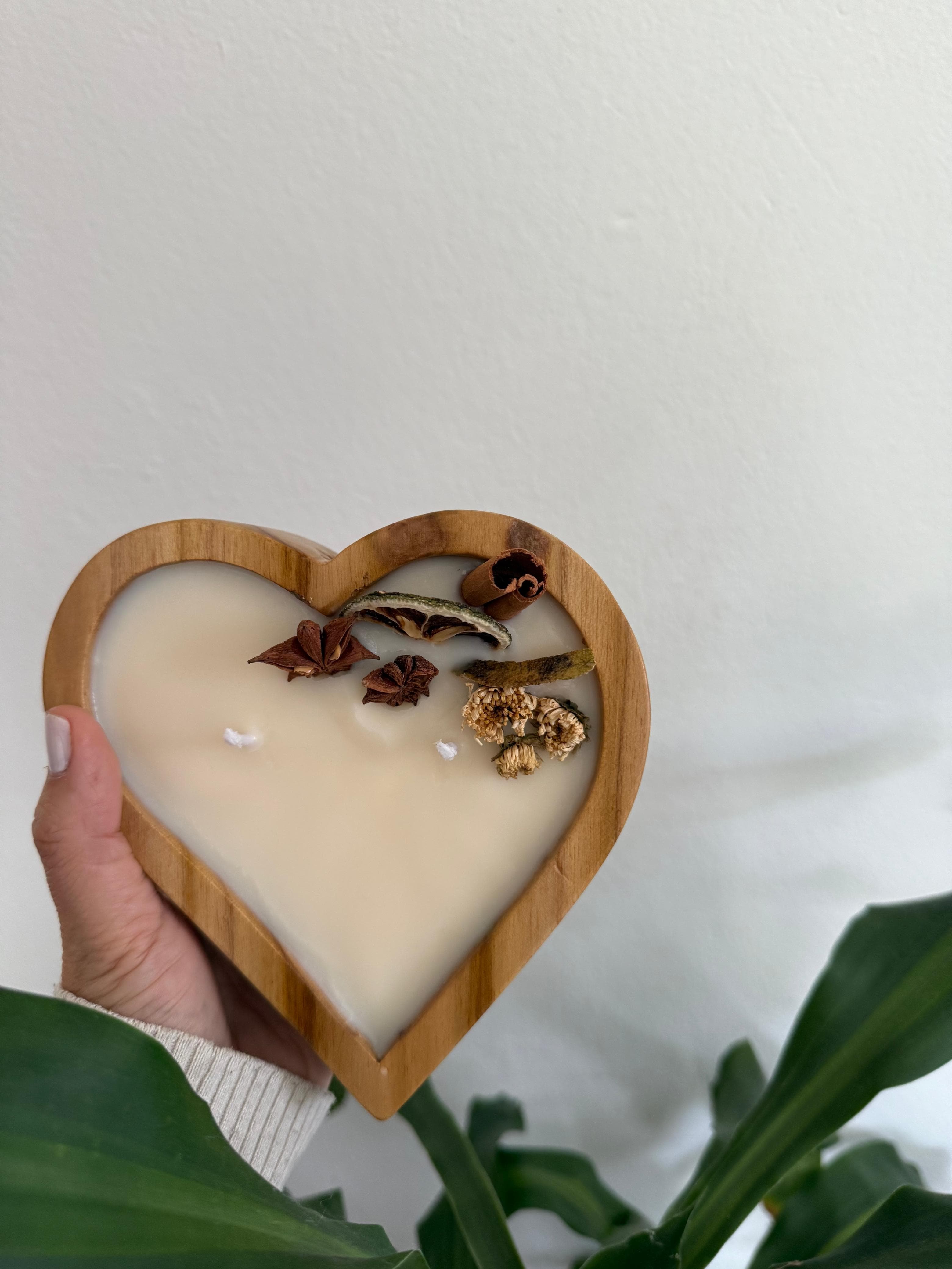 Vela aromática, madera corazón.